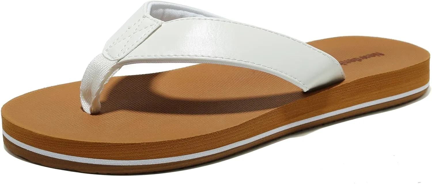 NewDenBer Women's Comfortable Flip Flops Lightweight Arch Support Summer Thong Sandals