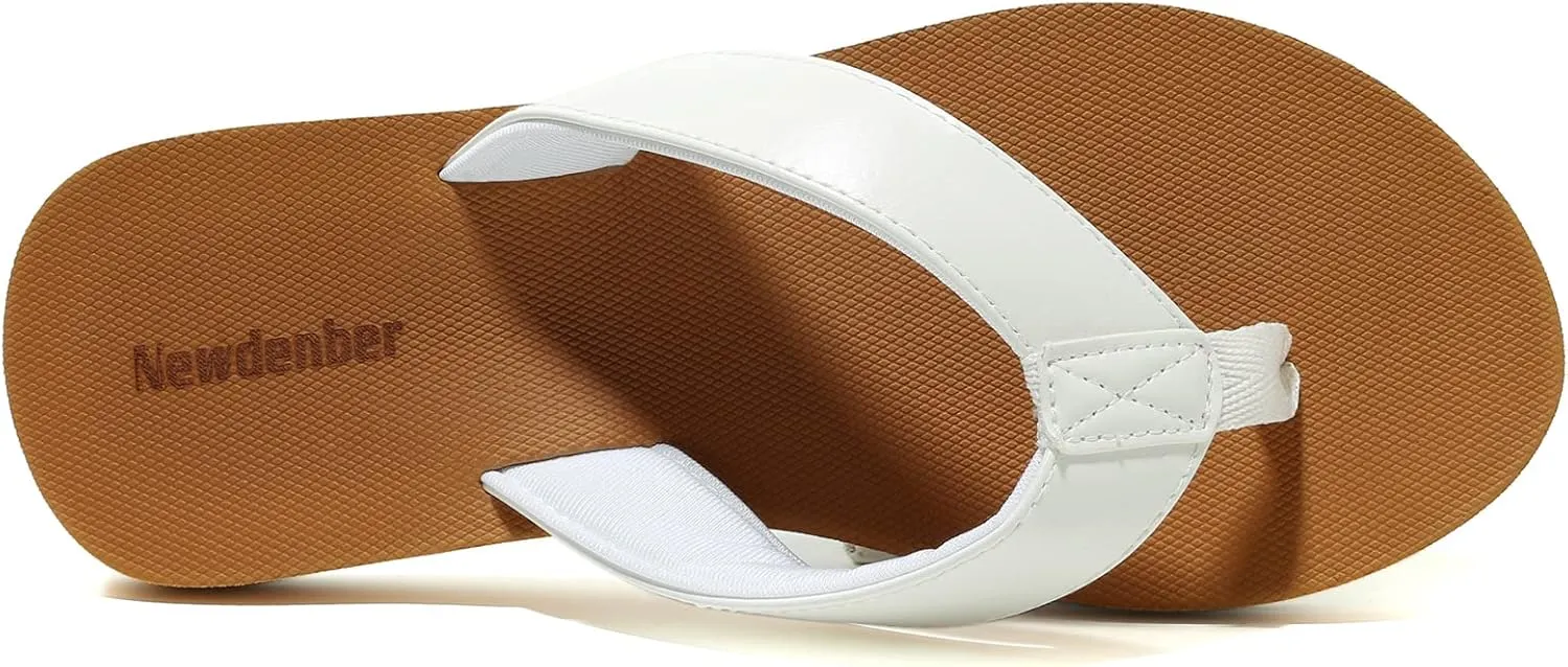 NewDenBer Women's Comfortable Flip Flops Lightweight Arch Support Summer Thong Sandals