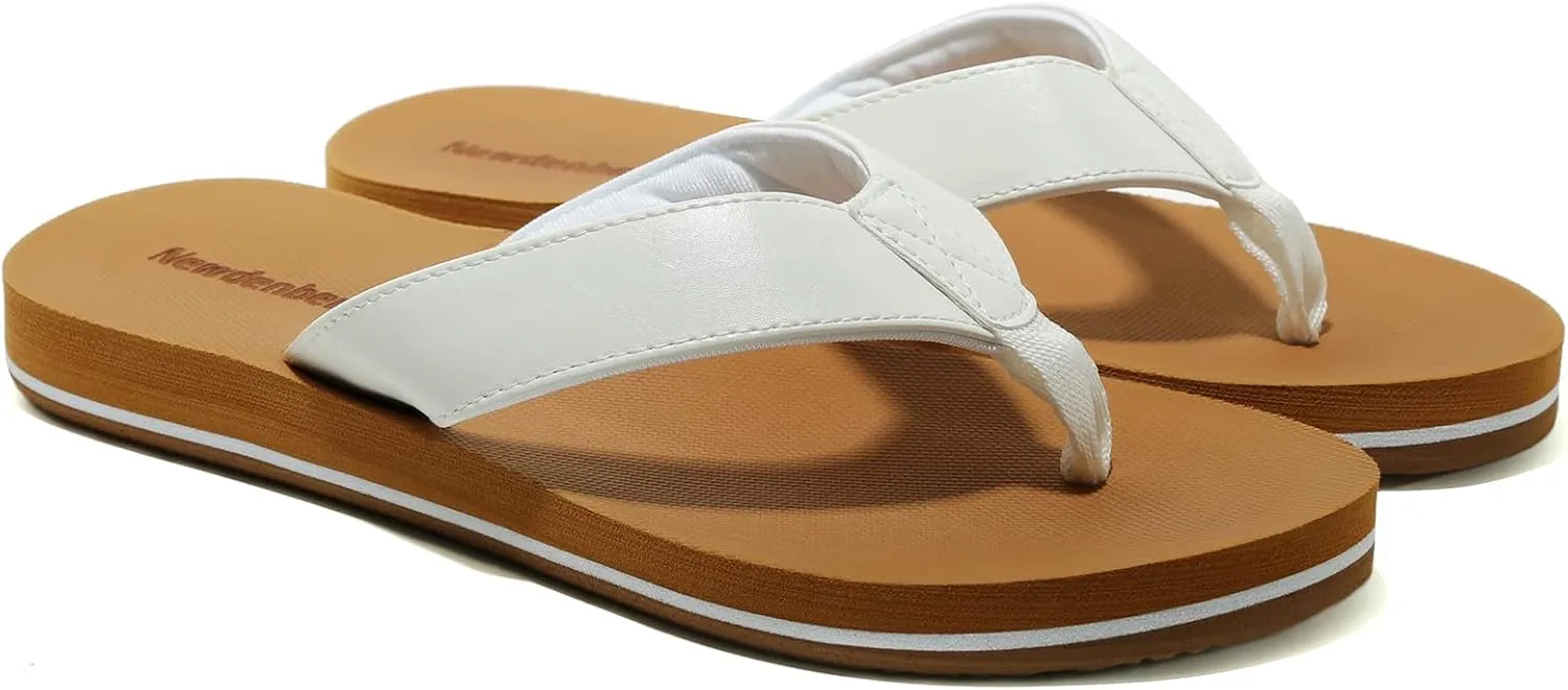 NewDenBer Women's Comfortable Flip Flops Lightweight Arch Support Summer Thong Sandals