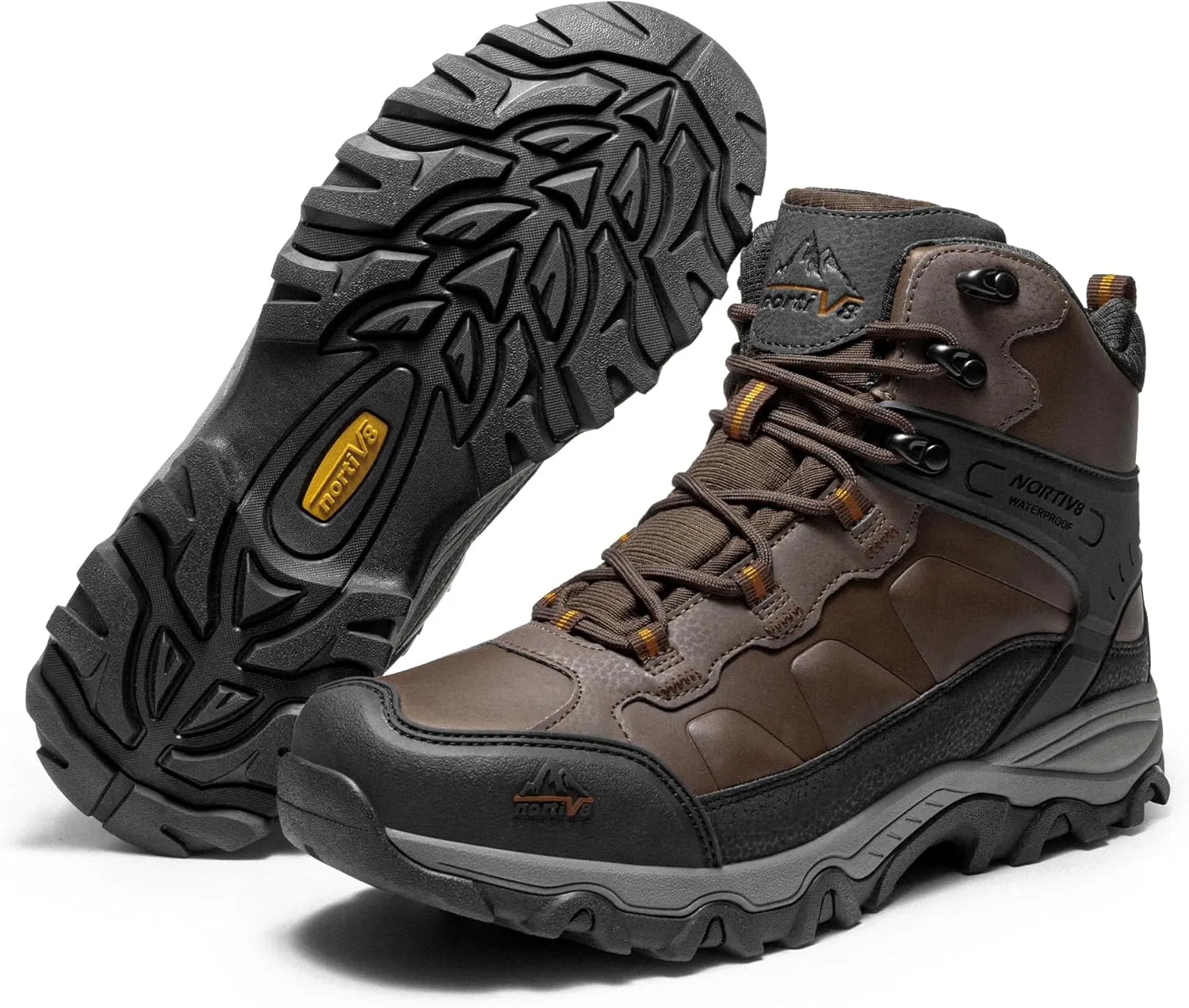 NORTIV 8 Men's Waterproof Hiking Boots Outdoor Mid Trekking Lightweight Mountaineering Shoes Paladin