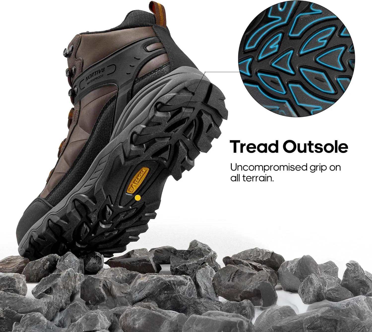NORTIV 8 Men's Waterproof Hiking Boots Outdoor Mid Trekking Lightweight Mountaineering Shoes Paladin
