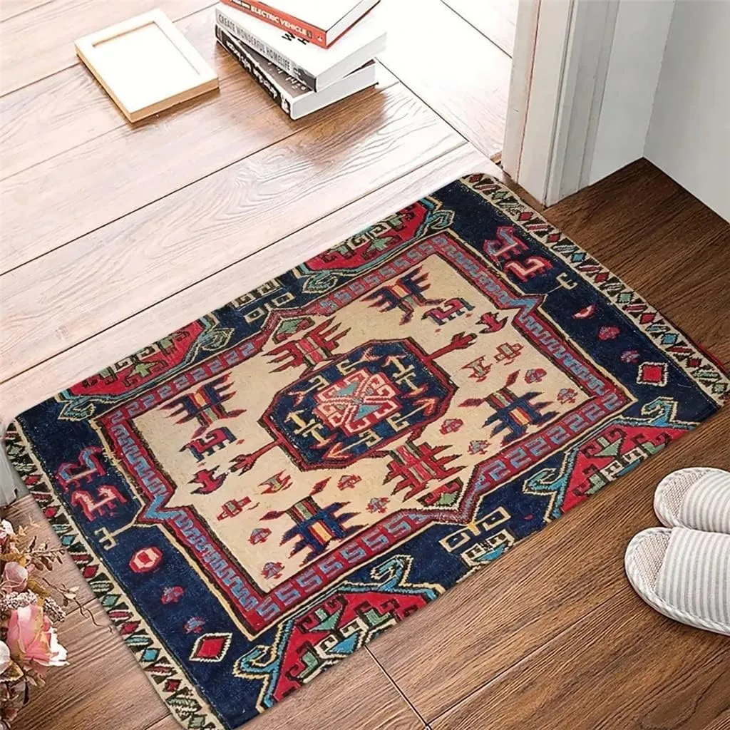 Oriental Rug Art Culture Non-Slip Doormat Living Room Mat Bag Face Floor Carpet Entrance Door Rug Home Decorative