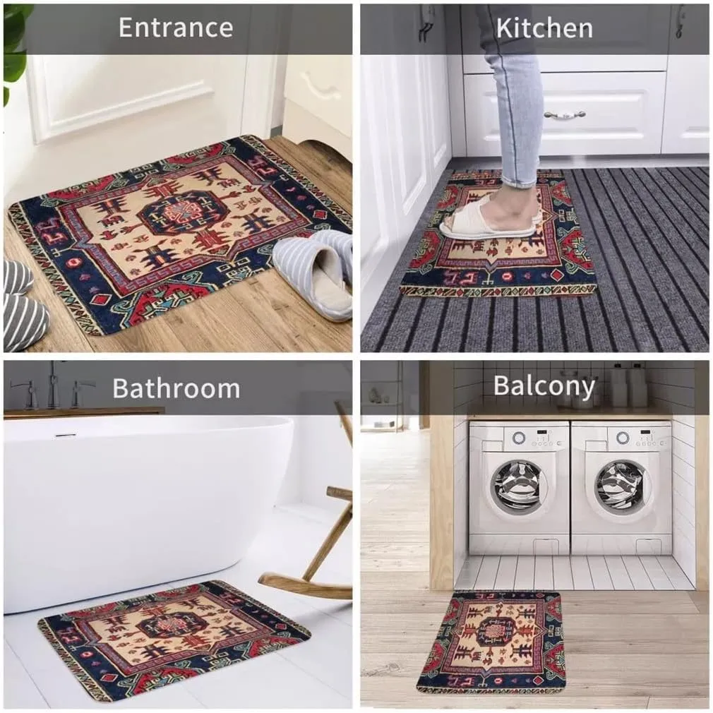 Oriental Rug Art Culture Non-Slip Doormat Living Room Mat Bag Face Floor Carpet Entrance Door Rug Home Decorative