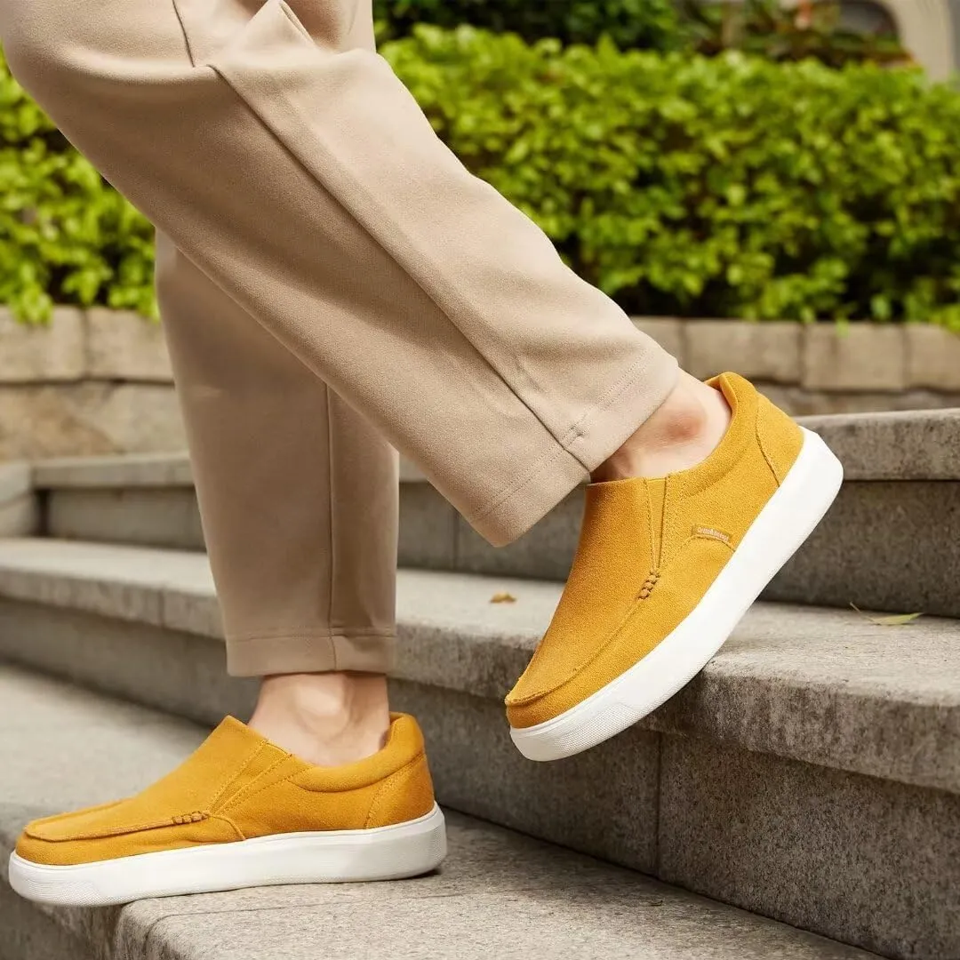 OrthoComfoot Men's Orthopedic Slip-On Loafers Walking Shoes: Casual Arch Support Loafers for Plantar Fasciitis, Comfortable Orthotic Dress Shoes for Foot and Heel Pain Relief