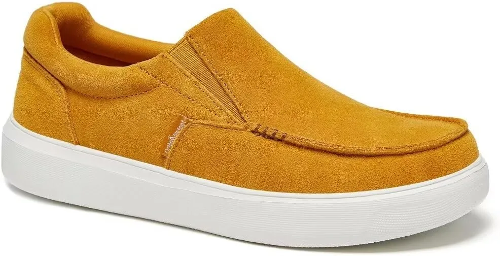 OrthoComfoot Men's Orthopedic Slip-On Loafers Walking Shoes: Casual Arch Support Loafers for Plantar Fasciitis, Comfortable Orthotic Dress Shoes for Foot and Heel Pain Relief