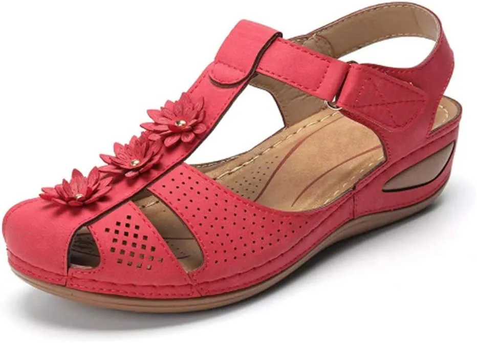 Orthopedic Sandals for Women Wide Width Flip Flops Beach Wedge Womens Wedge Sandal Comfortable Closed Toe Arch Support Womans Slides Orthopedic Shoes Summer Dressy Dressy Orthotic Shoe