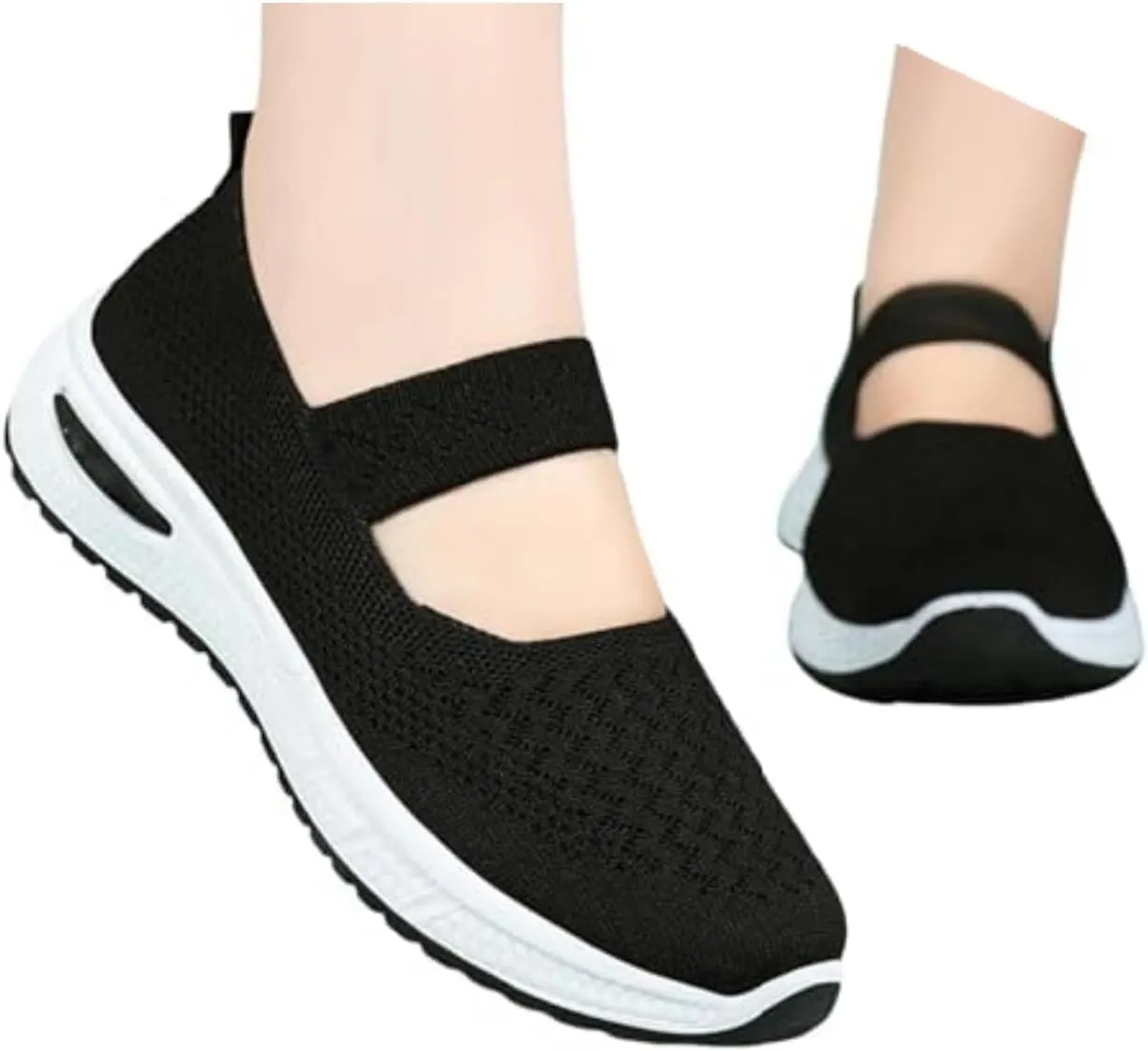 Orthopedic Shoes for Women,Zapatos Ortopédicos para Mujer,Women's Woven Orthopedic Breathable Soft Shoes,Hands Free Slip in Sneakers,Slip on Arch Support Walking Shoes,Knitted Fabric Mesh Sneakers