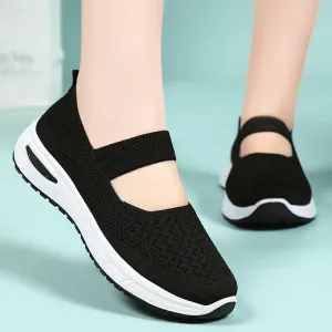 Orthopedic Shoes for Women,Zapatos Ortopédicos para Mujer,Women's Woven Orthopedic Breathable Soft Shoes,Hands Free Slip in Sneakers,Slip on Arch Support Walking Shoes,Knitted Fabric Mesh Sneakers