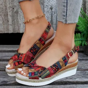 Orthopedic Wedge Sandals for Women 2025 Summer Dressy Open Toe Strap Platform Sandals Casual Strappy Slip on Sandals Summer Beach Outdoor Shoes