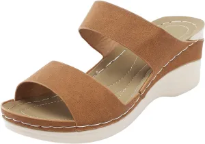 Orthotic Sandals for Women Wide Flip Flops Beach Non Slip Wide Width Wedge Sandal Plus Size Arch Support Women Comfort Orthopedic Knit Flip Flop Shoe Sandalias Ortopedicas De Mujer