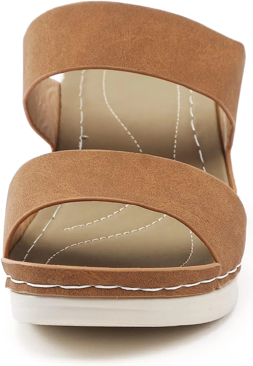 Orthotic Sandals for Women Wide Flip Flops Beach Non Slip Wide Width Wedge Sandal Plus Size Arch Support Women Comfort Orthopedic Knit Flip Flop Shoe Sandalias Ortopedicas De Mujer