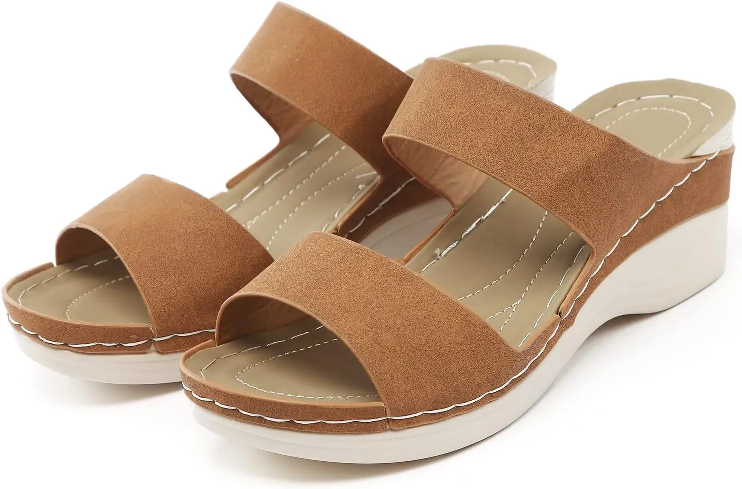 Orthotic Sandals for Women Wide Flip Flops Beach Non Slip Wide Width Wedge Sandal Plus Size Arch Support Women Comfort Orthopedic Knit Flip Flop Shoe Sandalias Ortopedicas De Mujer