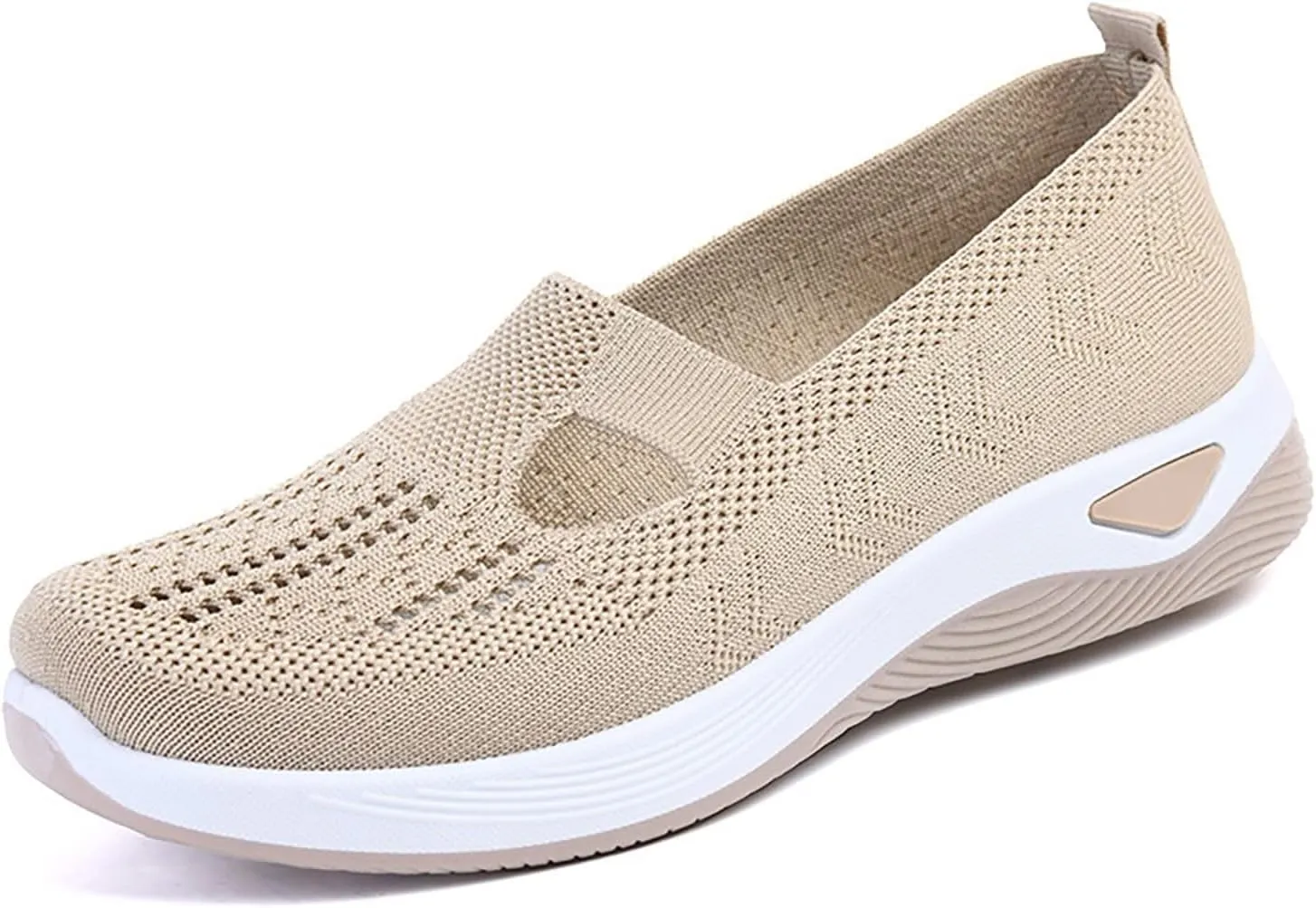 Orthowalkway Womens Shoes Orthopedic Arch Support Breathable Flying Woven Sneakers Casual Comfort Wear Slip On Sneaker