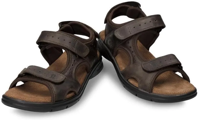 Panama Jack Men's Salton Basics Brown Walking Outdoor Leather Sandals