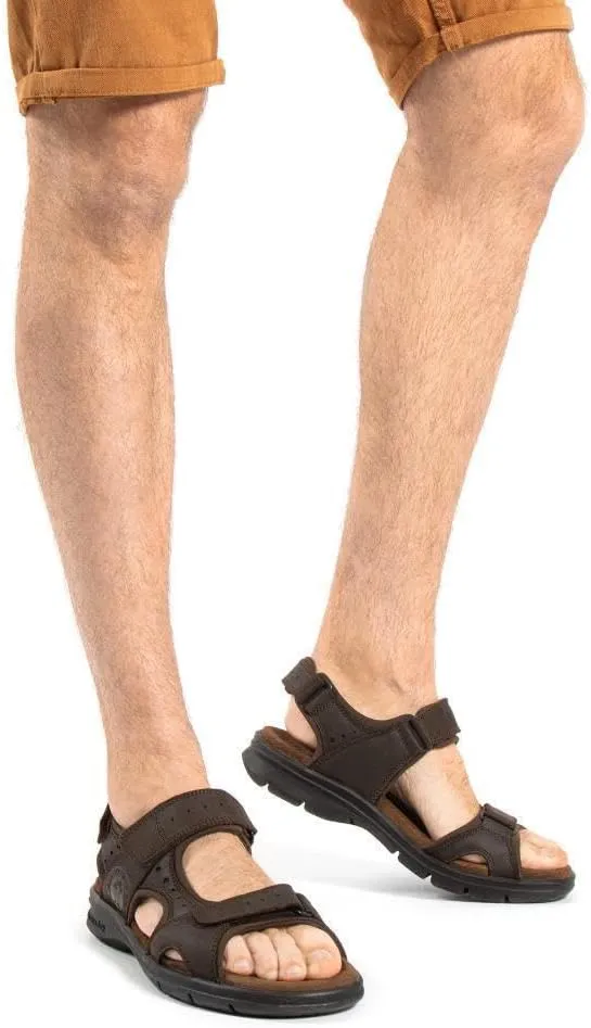 Panama Jack Men's Salton Basics Brown Walking Outdoor Leather Sandals