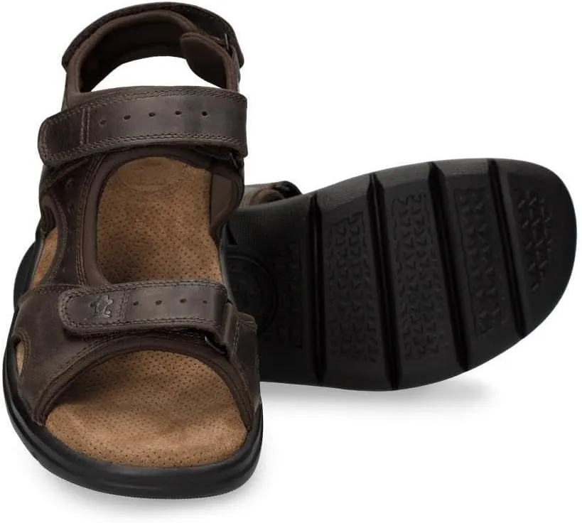 Panama Jack Men's Salton Basics Brown Walking Outdoor Leather Sandals