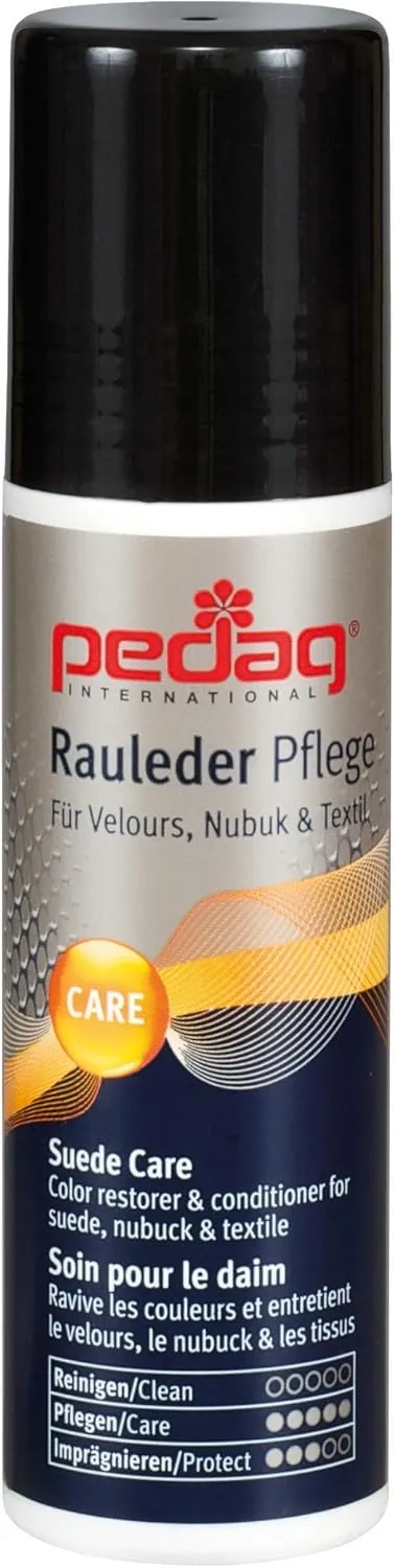 pedag Suede Cleaner and Textile Color Restorer, 3 pc Cleaning and Care Kit for Shoes and Boots, Made in Germany, Navy Blue
