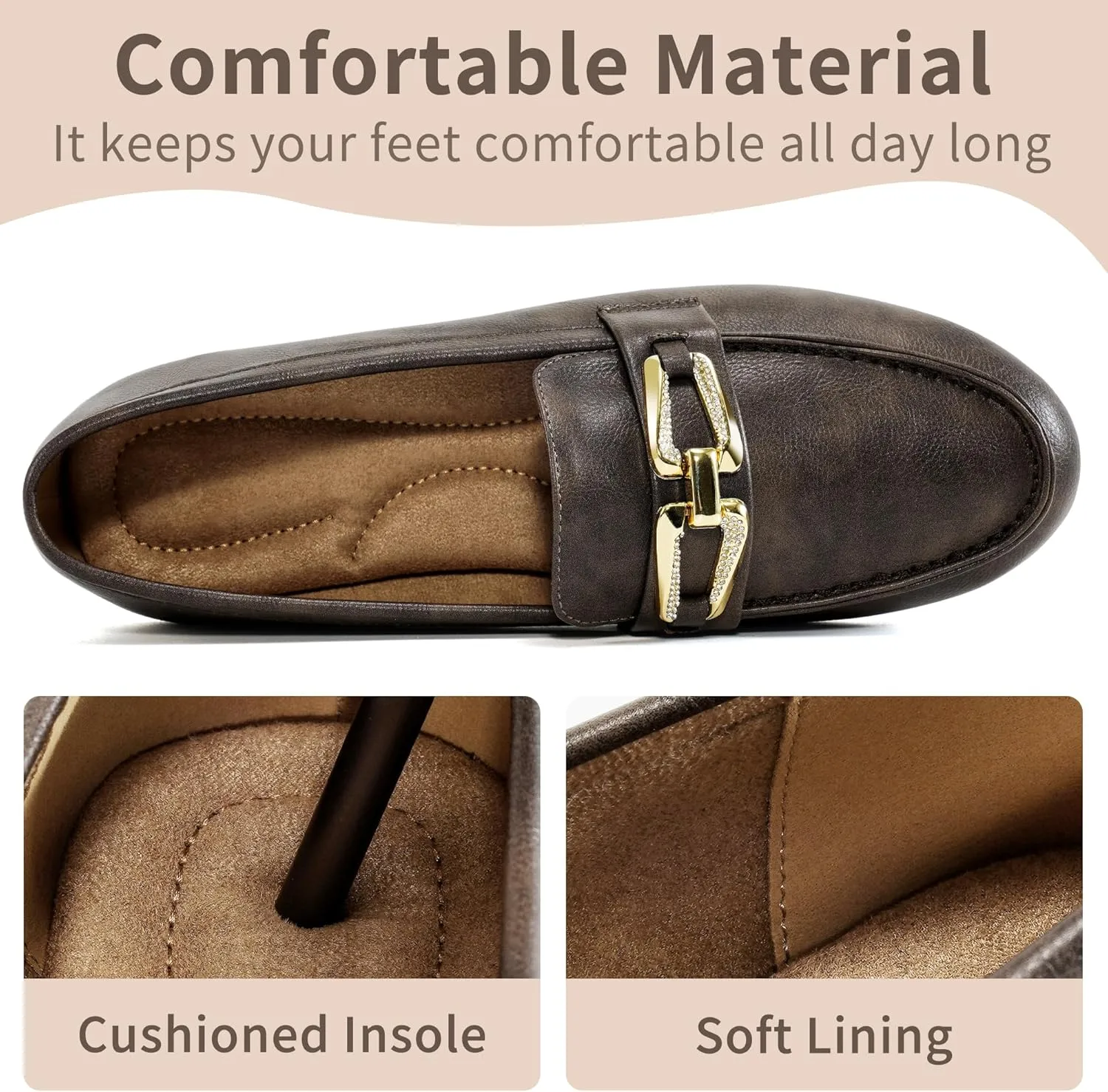 Penny Loafers for Women Comfortable: Dress Casual Slip On Business Flats for Work - Fashion Dressy Walking Loafer