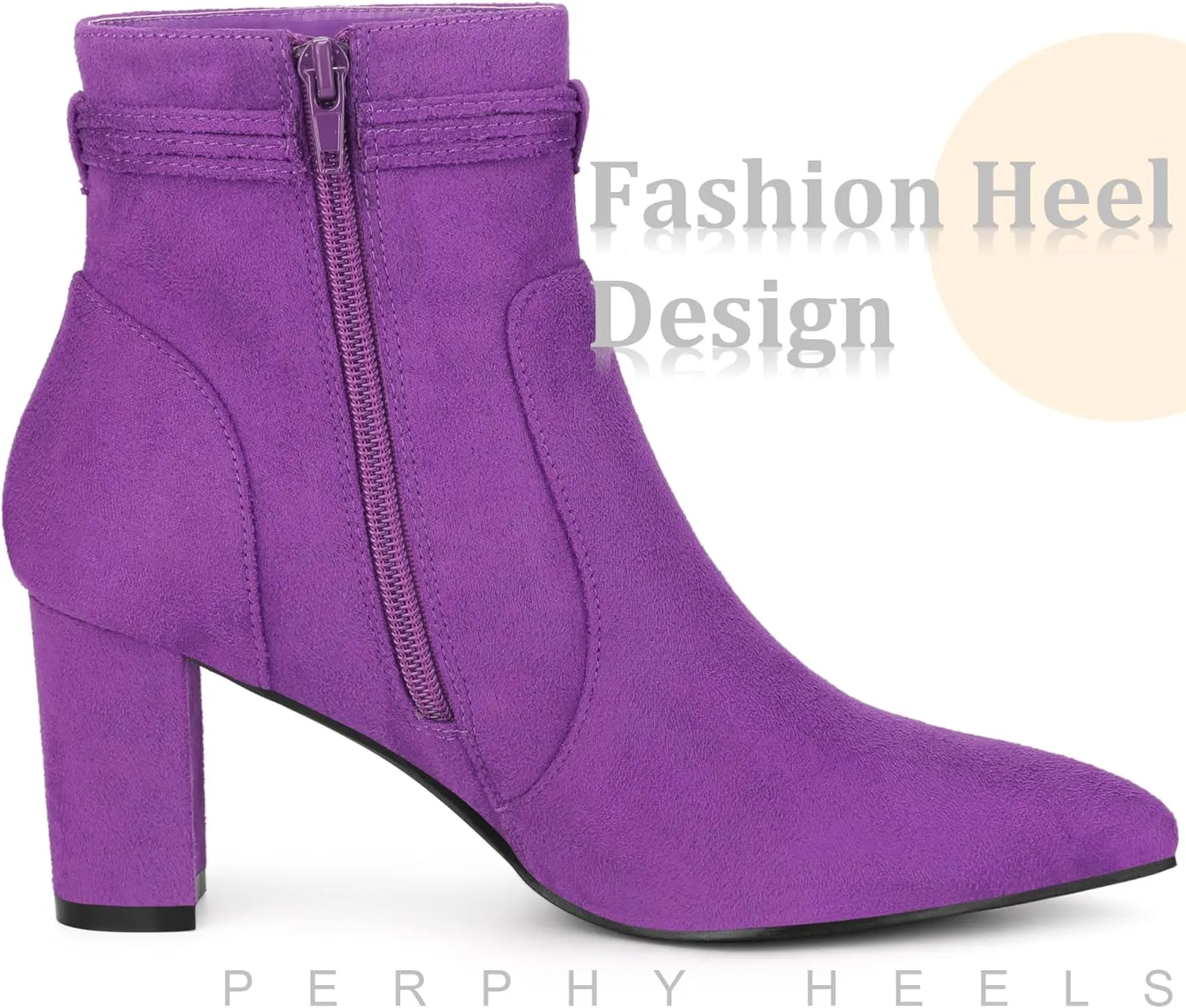 Perphy Bow Tie Booties Ankle Boots Pointed Toe Block Heel Boots for Women