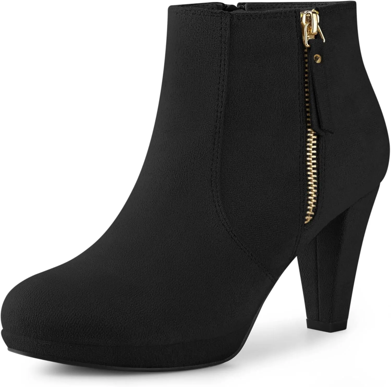 Perphy Platform Round Toe Chunky Heels Ankle Boots for Women