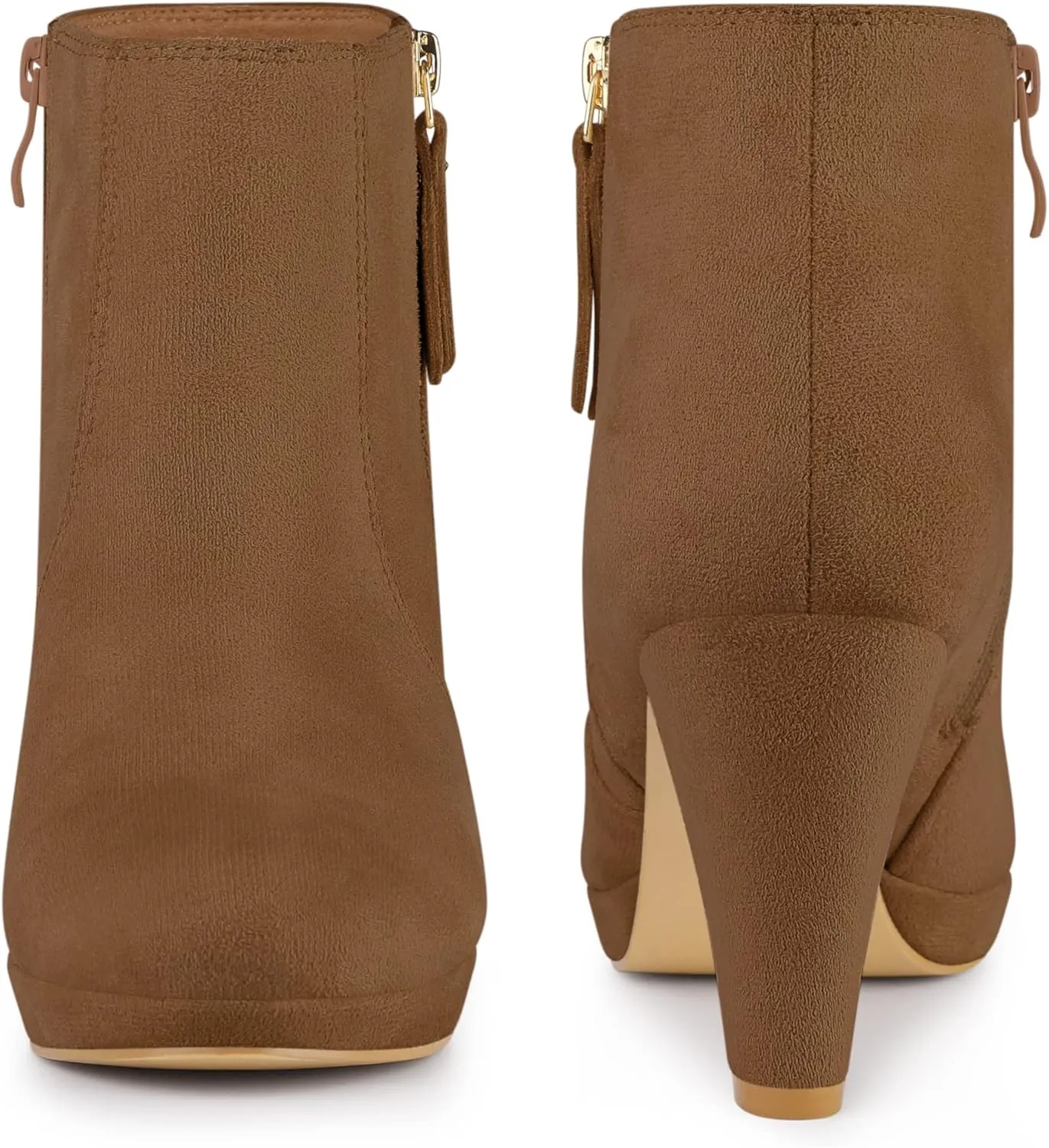 Perphy Platform Round Toe Chunky Heels Ankle Boots for Women