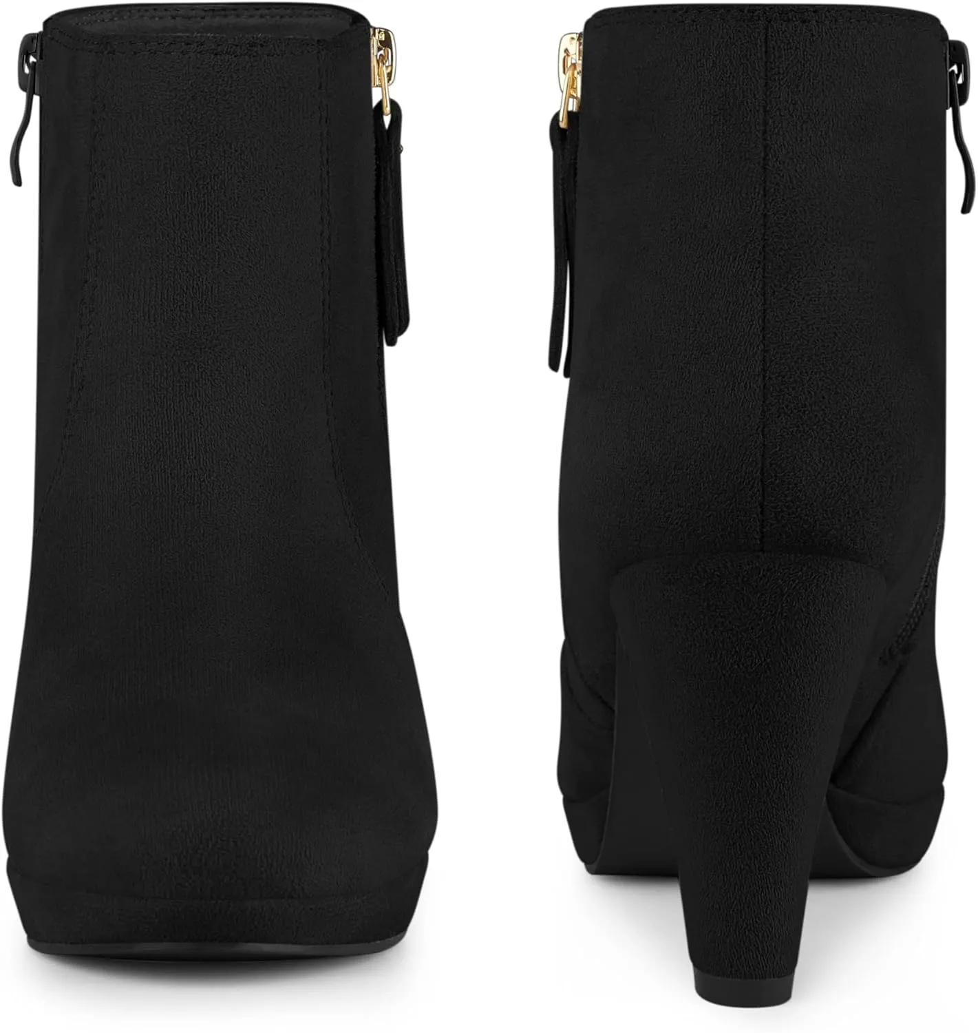 Perphy Platform Round Toe Chunky Heels Ankle Boots for Women