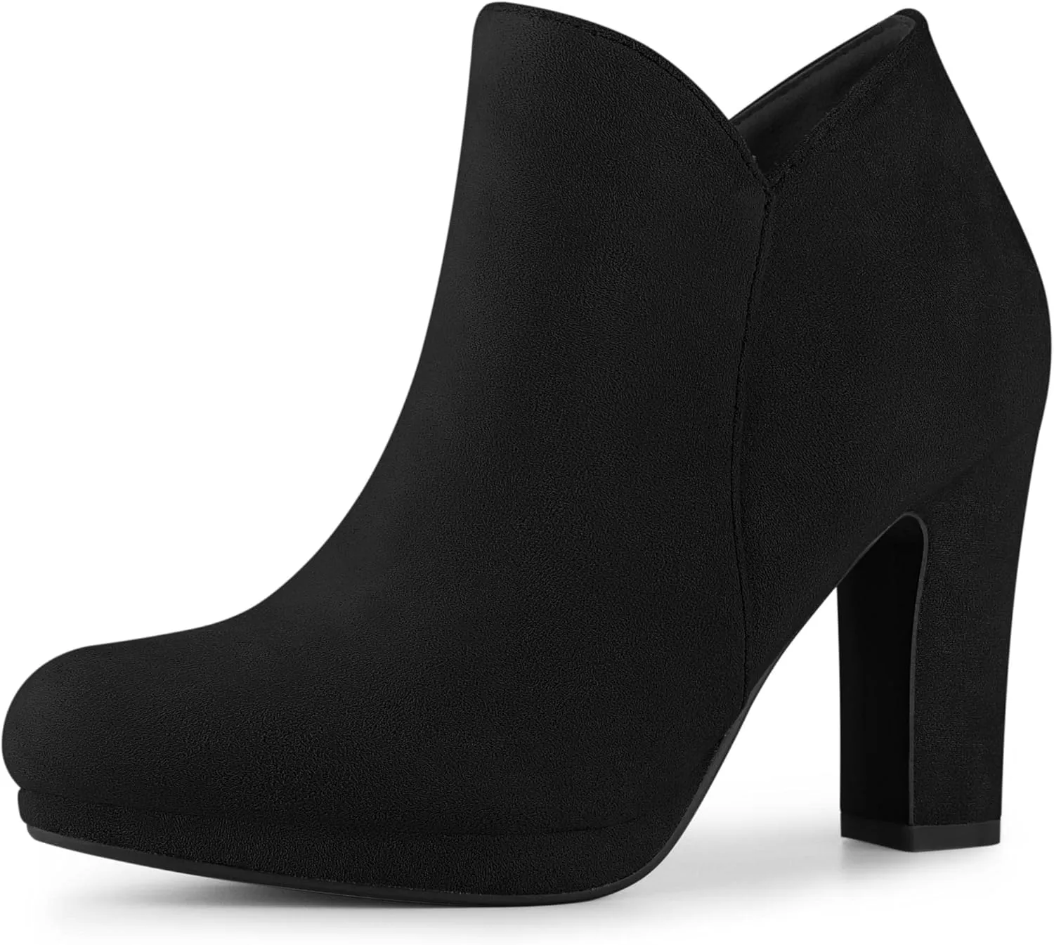 Perphy Platform Round Toe Chunky High Heels Ankle Boots for Women