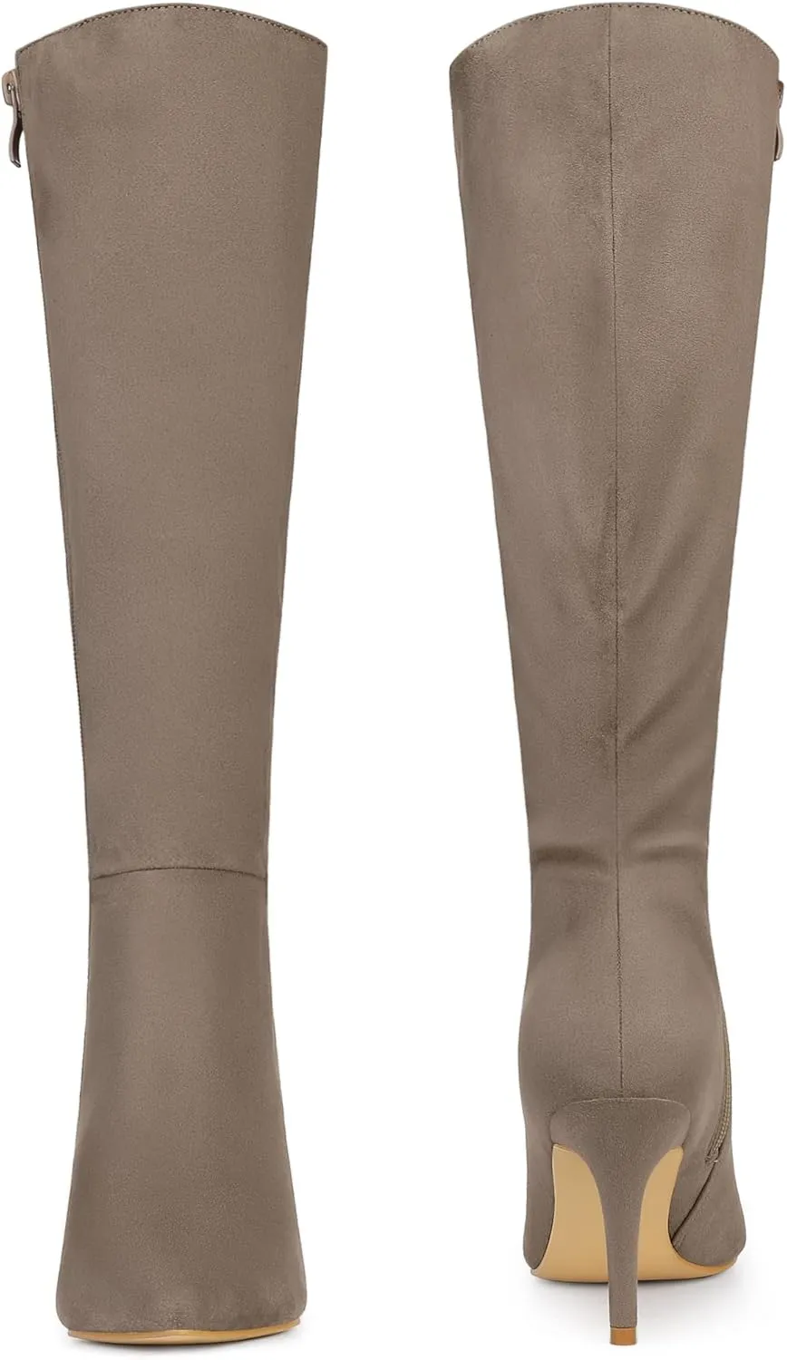 Perphy Pointed Toe Side Zip Stiletto Heel Tall Boot Thigh Knee High Boots for Women