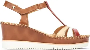 PIKOLINOS leather Wedge Sandals AGUADULCE W3Z - size 8.5, Coral