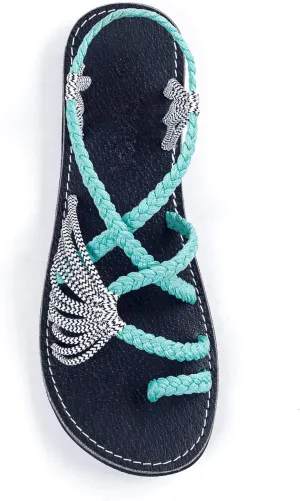 Plaka Flat Sandals for Women Palm Leaf