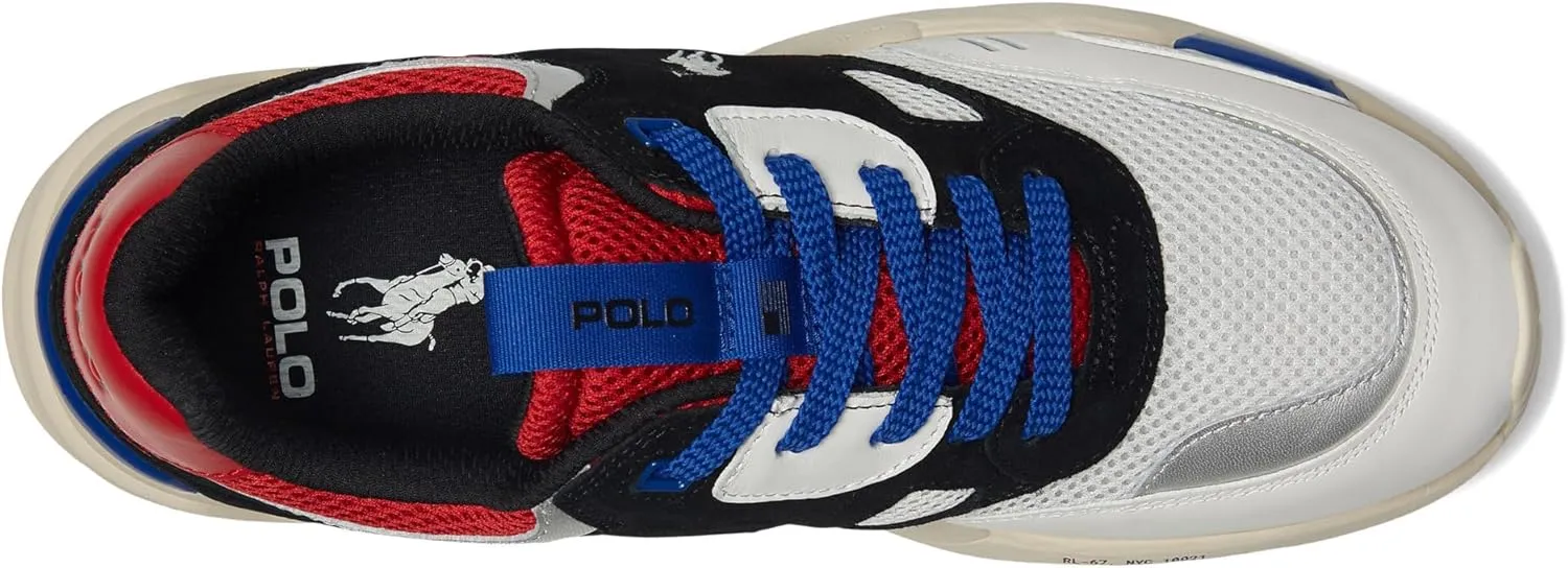 POLO RALPH LAUREN Men's Suede Leather Mesh-Polo Jgr Pp-Sneakers-Low Top Lace