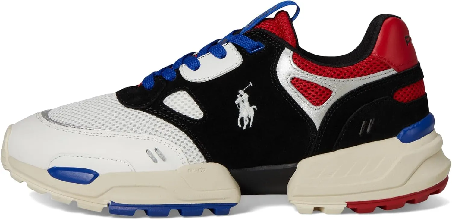 POLO RALPH LAUREN Men's Suede Leather Mesh-Polo Jgr Pp-Sneakers-Low Top Lace