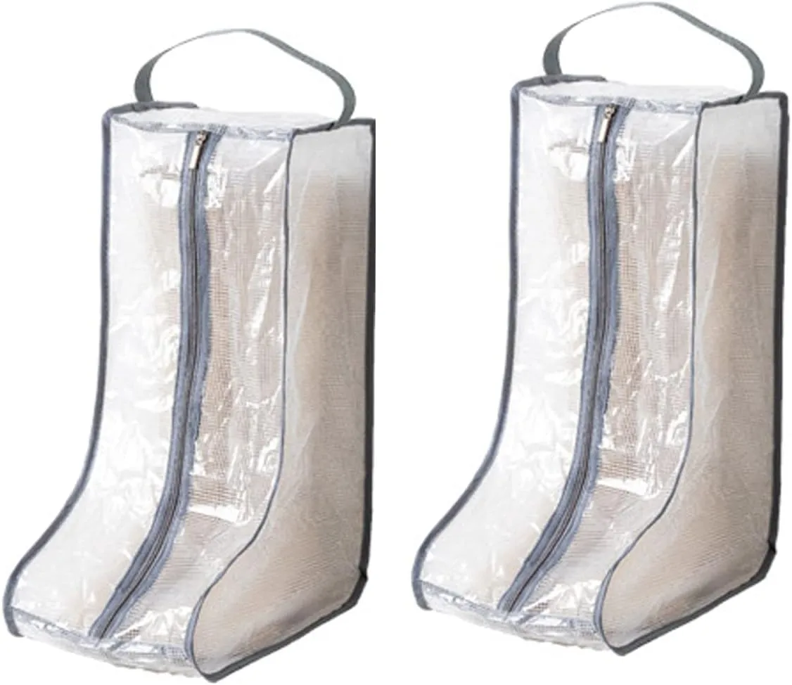 Portable Women Tall/Short Boots Storage Bags - 2 Packs Waterproof Tall/Short Boot Carry Bag for Travel and Daily Use