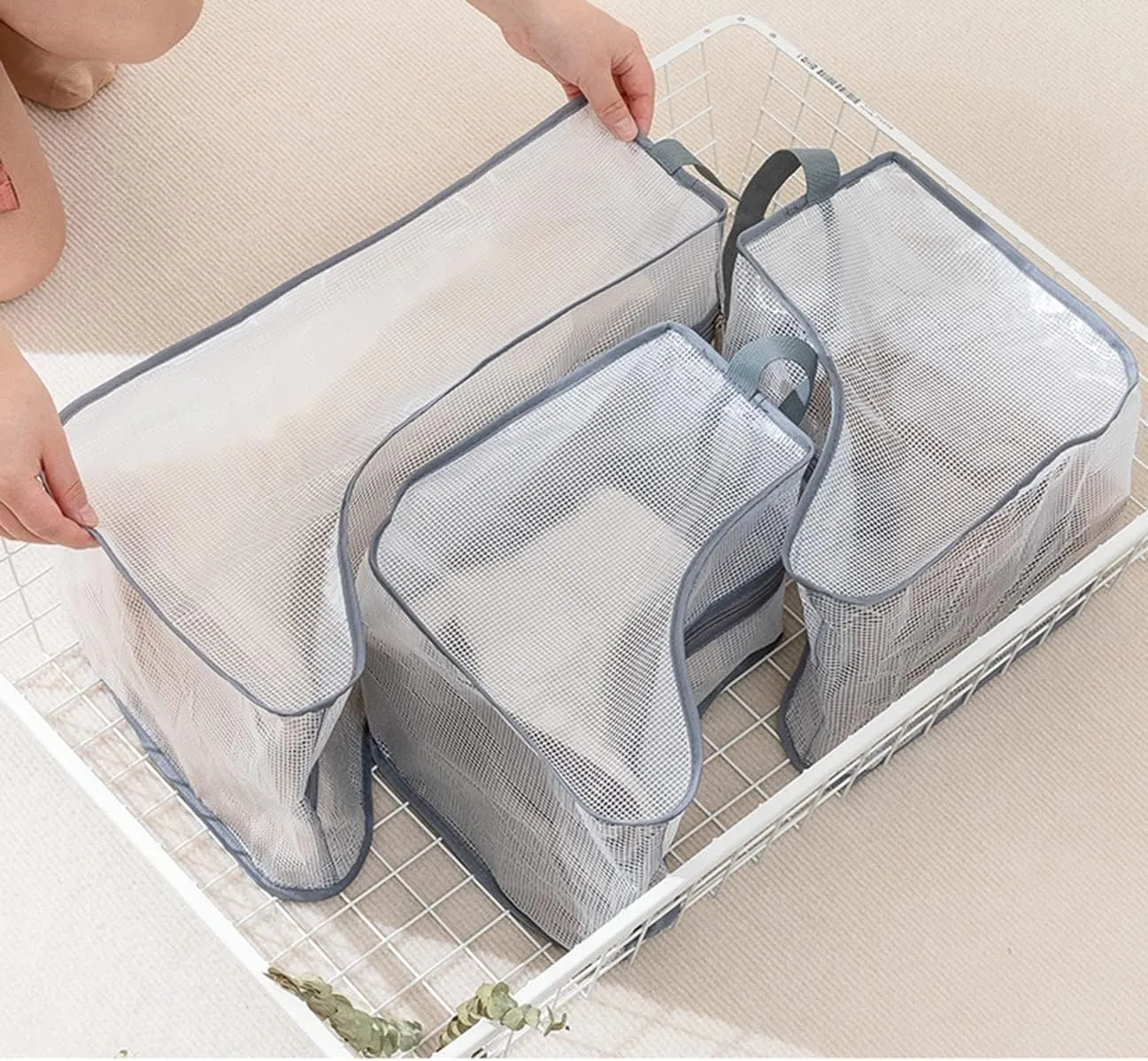 Portable Women Tall/Short Boots Storage Bags - 2 Packs Waterproof Tall/Short Boot Carry Bag for Travel and Daily Use
