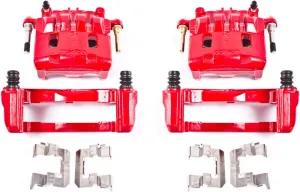 Power Stop Front S2682A Pair of High-Temp Red Powder Coated Calipers for Crosstrek, Forester, Impreza, Legacy, Outback, WRX, XV Crosstrek [Model Specific]