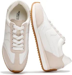Project Cloud Fashion Sneakers for Women - Lace up Memory Foam Insole and Non-Slip Womens Shoes Dressy Casual Spring Shoes (Madison, Whit,11) White