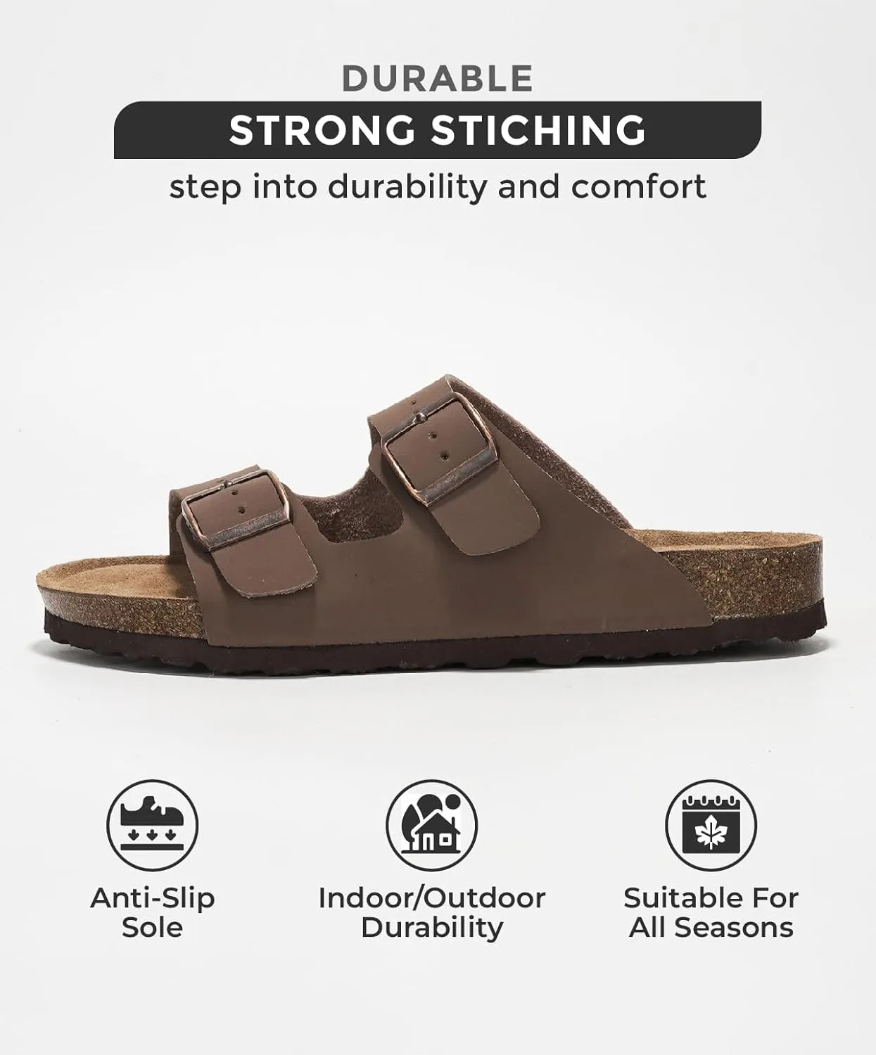 Project Cloud Genuine Leather Flat Sandals Women Beach Essentials Womens Sandals Memory Foam Vacation Essentials Slides for Women Footwear (Venita)