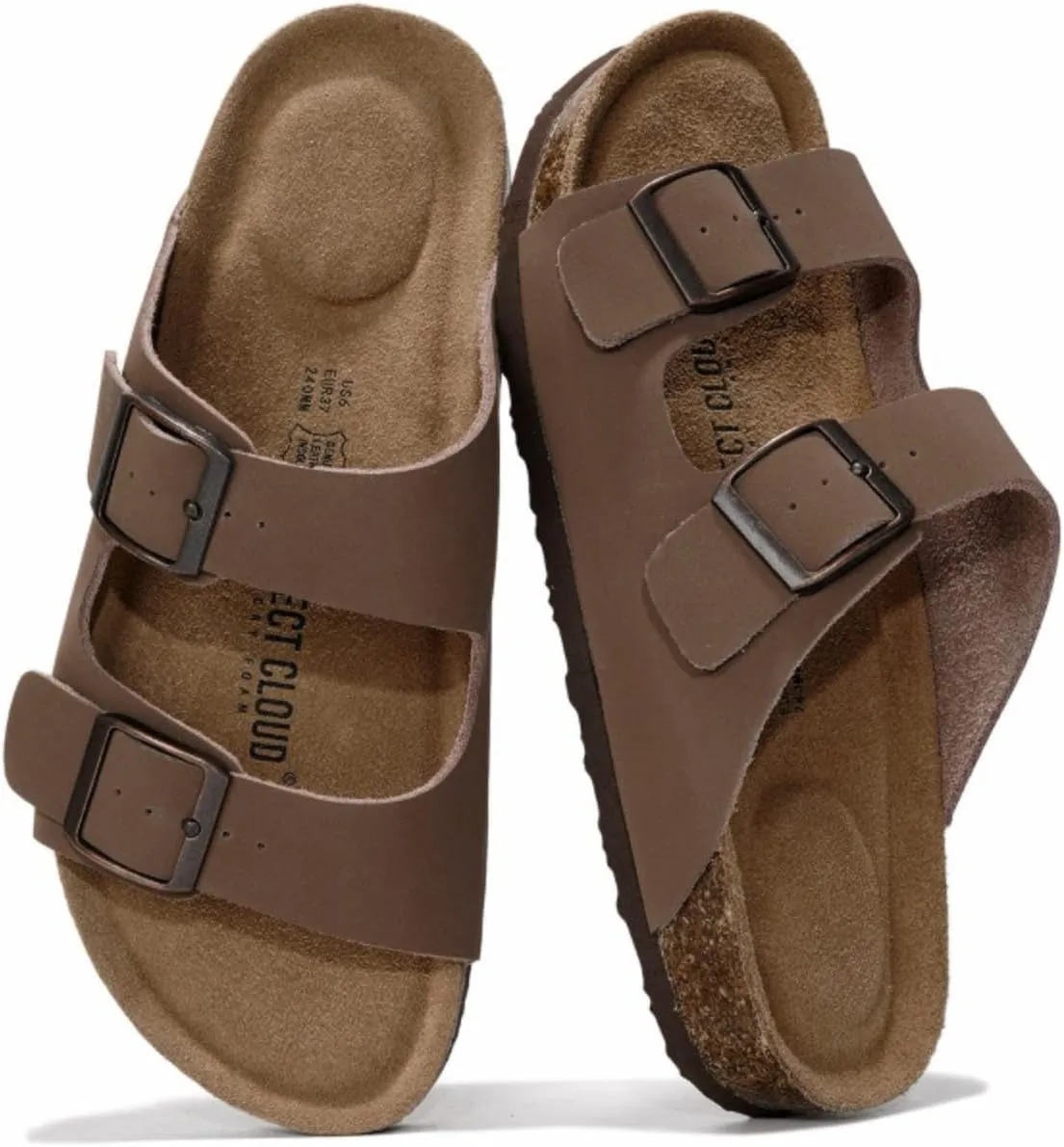 Project Cloud Genuine Leather Flat Sandals Women Beach Essentials Womens Sandals Memory Foam Vacation Essentials Slides for Women Footwear (Venita)