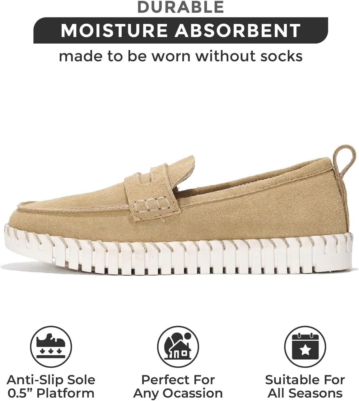 Project Cloud Genuine Leather Loafers for Women - Memory Foam Womens Shoes - Non Slip Spring Loafers Flexible Sole - Fashion Shoes for Women 2025 (Filide)