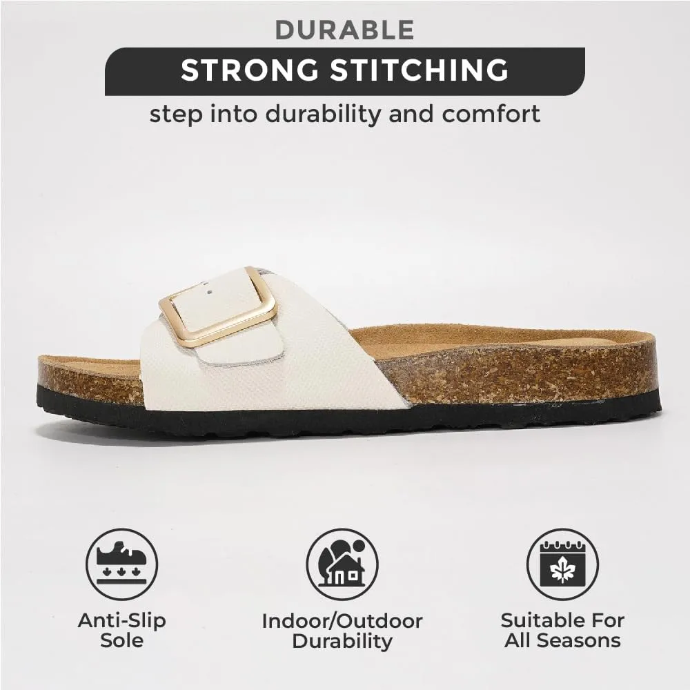 Project Cloud Genuine Leather Sandals Women Dressy Summer Beach Essentials - Flip Flops & Slides with Memory Foam Insole Womens Sandals Comfortable Footwear