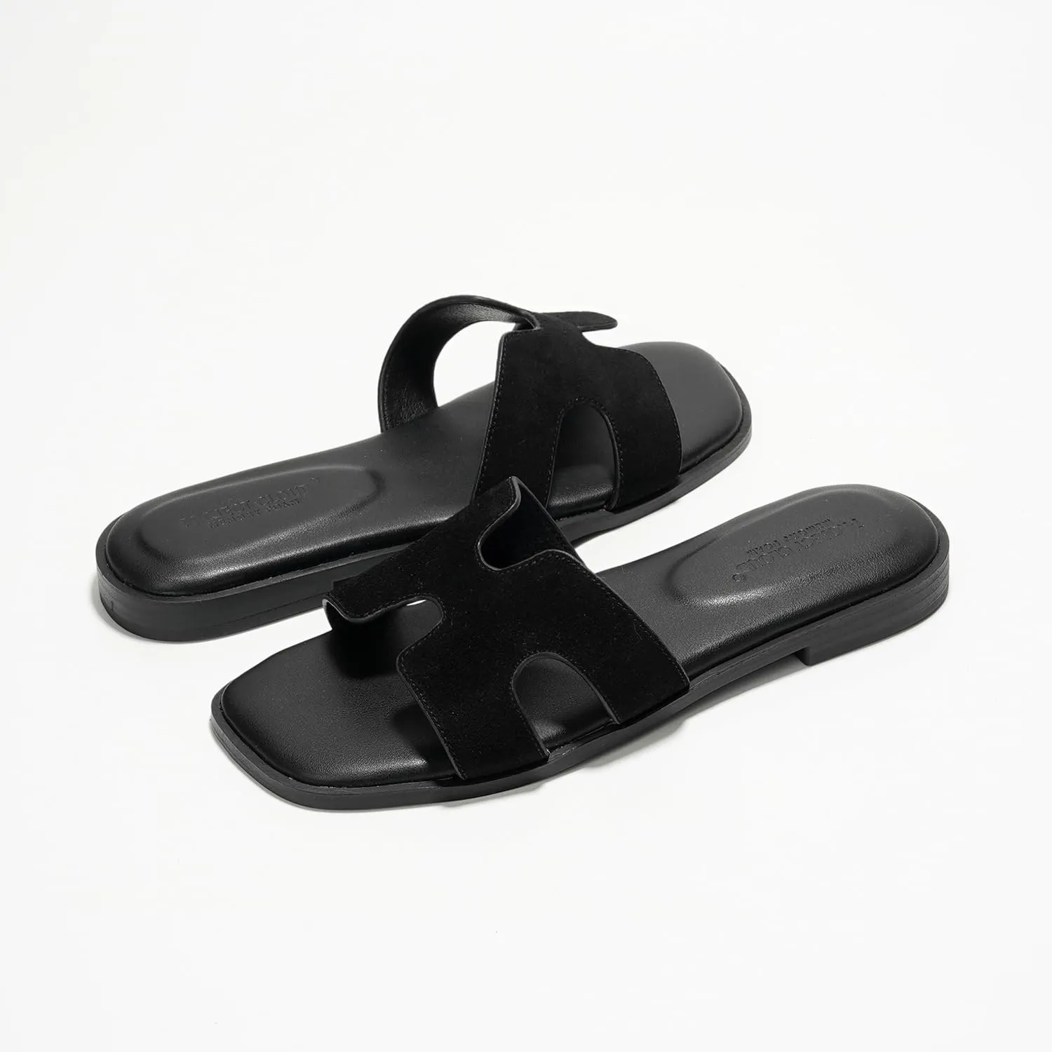 Project Cloud Genuine Leather Summer Sandals for Women 2025 - Comfortable Memory Foam Insole Slides and Non Slip Fashion Flat Womens Sandals (Jannel)