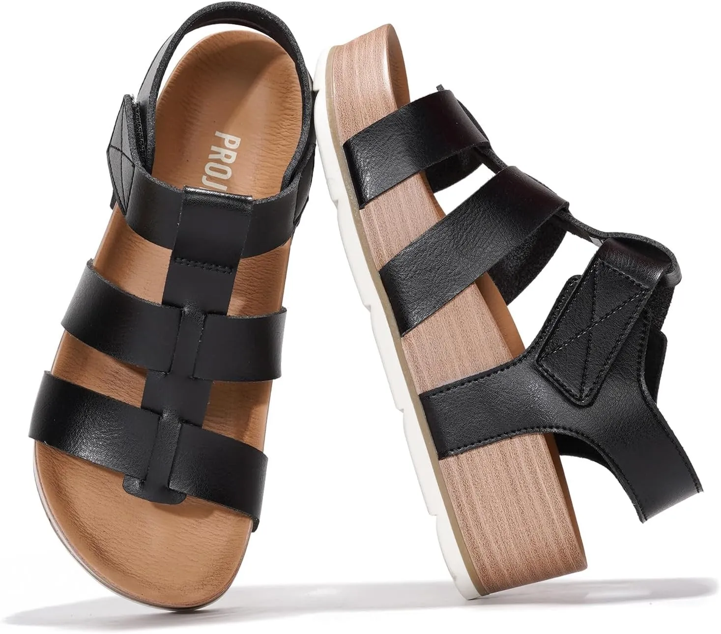 Project Cloud Platform Sandals Women - Comfortable Memory Foam Insole Ladies Wedges - Non Slip & Lightweight Strap Wedge Sandals for Women 2025 (Phased)