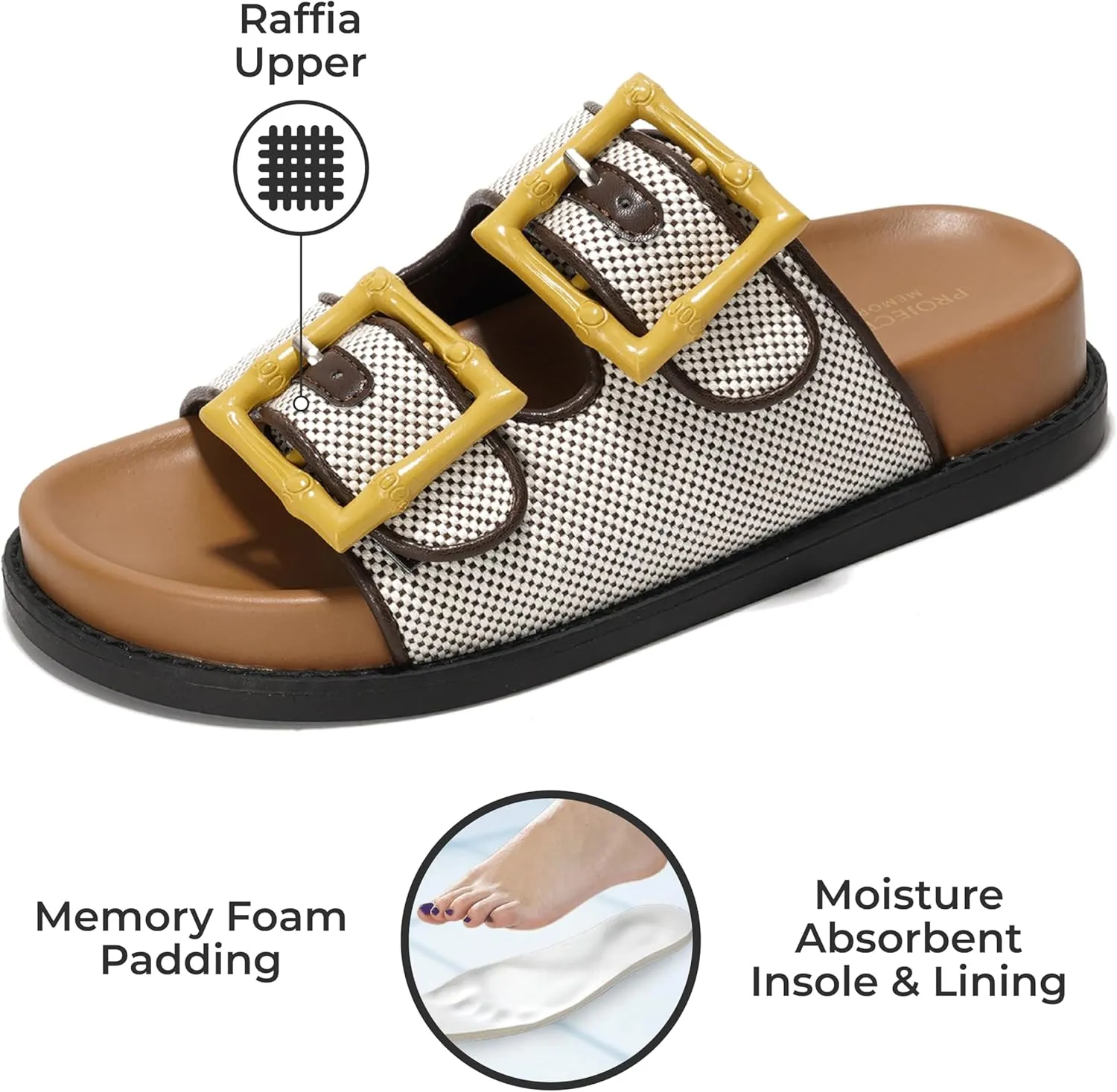 Project Cloud Platform Sandals Women Footwear - Comfortable Summer Slides Memory foam Insole with Adjustable Straps - Casual Wear Womens Sandals (Sharl)