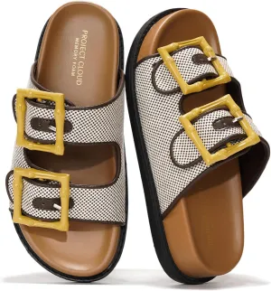 Project Cloud Platform Sandals Women Footwear - Comfortable Summer Slides Memory foam Insole with Adjustable Straps - Casual Wear Womens Sandals (Sharl)