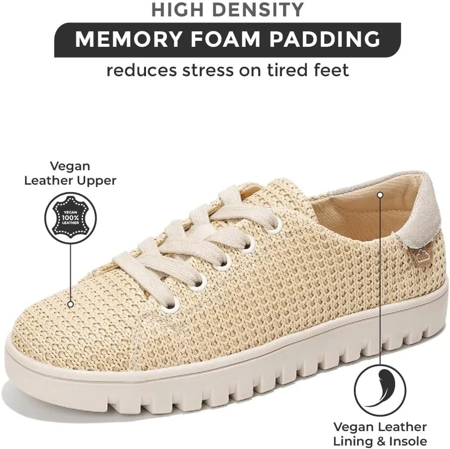 Project Cloud Platform Sneakers for Women - Non Slip Womens Sneakers with Memory Foam - Lightweight Lace Up Summer Shoes for Women for 2025 (Paisley)