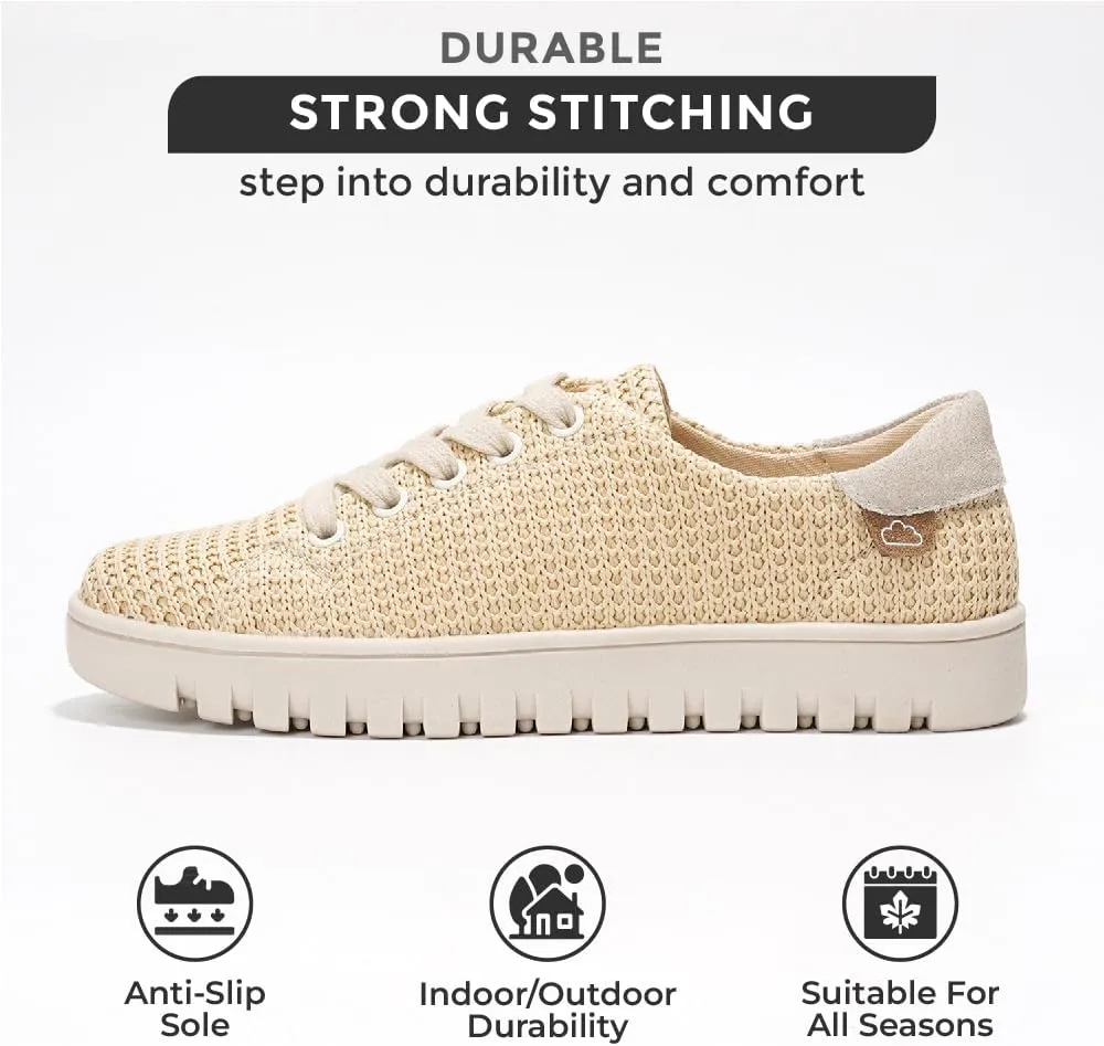 Project Cloud Platform Sneakers for Women - Non Slip Womens Sneakers with Memory Foam - Lightweight Lace Up Summer Shoes for Women for 2025 (Paisley)