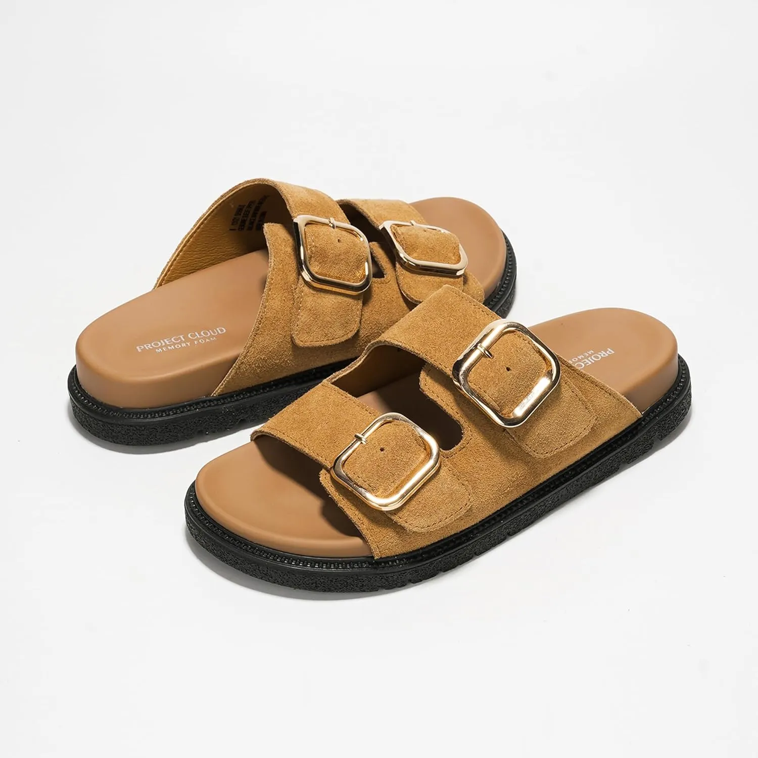 Project Cloud Platform Summer Sandals for Women 2025 - Comfortable and Adjustable Straps Summer Slides with Memory Foam Insole - Non-Slip Casual Womens Sandals