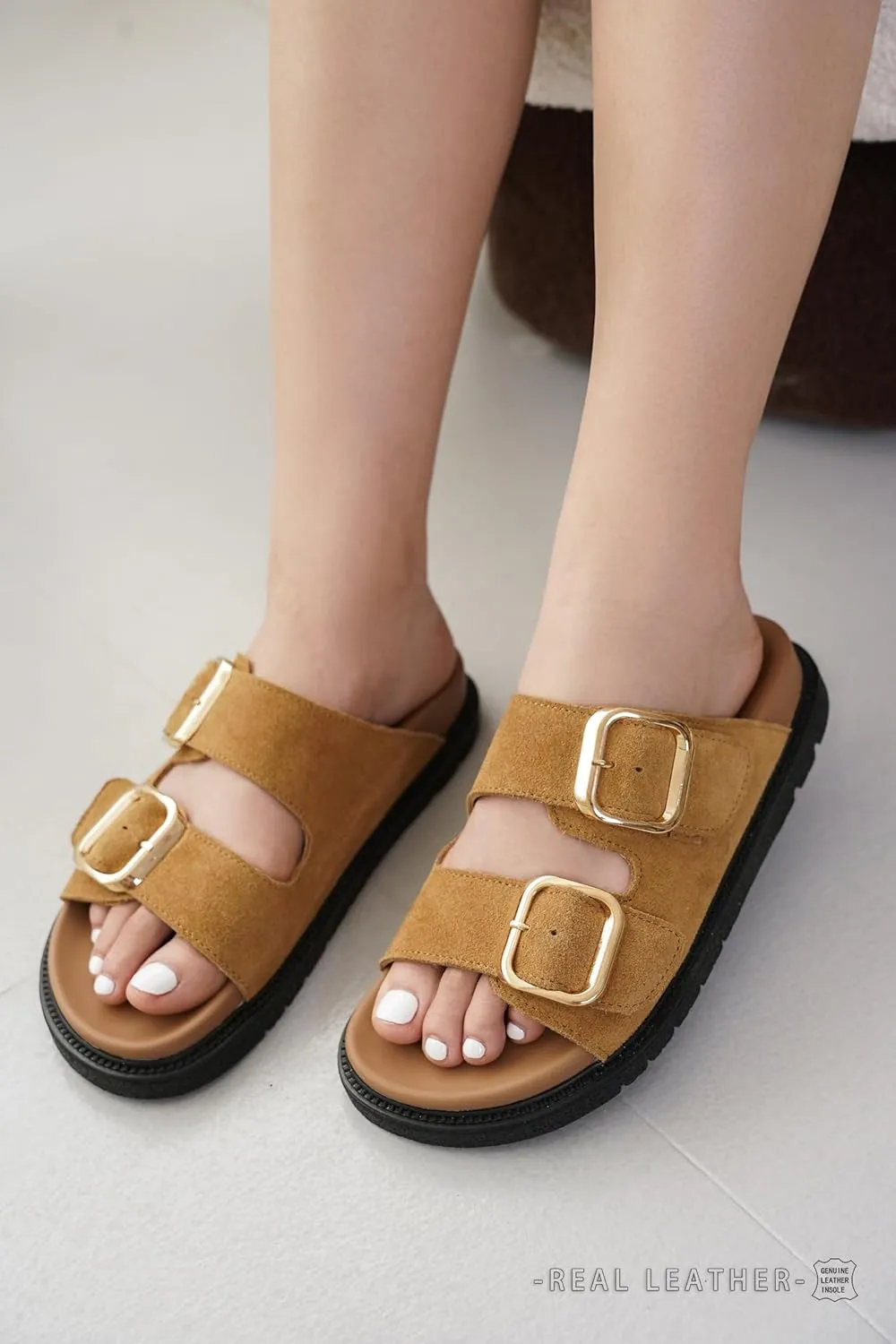 Project Cloud Platform Summer Sandals for Women 2025 - Comfortable and Adjustable Straps Summer Slides with Memory Foam Insole - Non-Slip Casual Womens Sandals