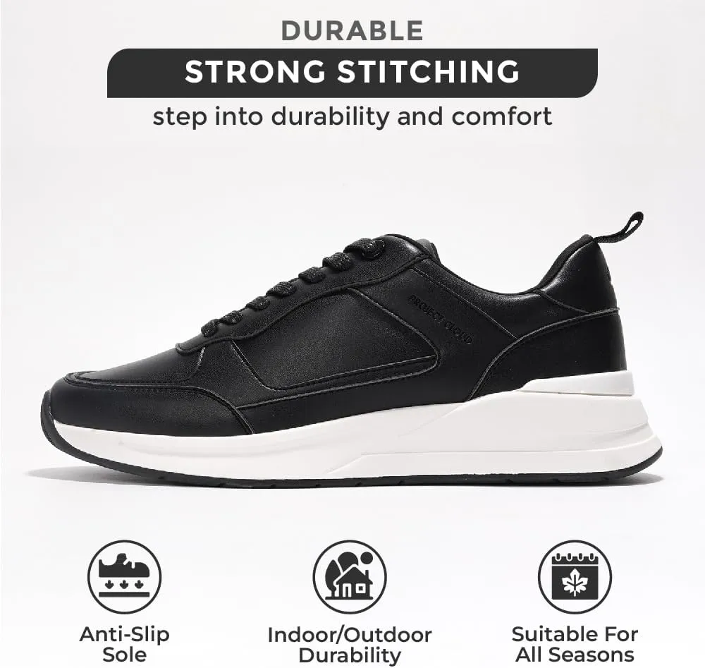 Project Cloud Sneakers for Men Shoes - Memory Foam Insole Non-Slip Casual Shoes for Men Footwear - Lightweight Vegan Leather Fashion Sneakers (Kurt)