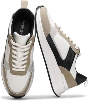 Project Cloud Sneakers for Men Shoes - Memory Foam Insole Non-Slip Casual Shoes for Men Footwear - Lightweight Vegan Leather Fashion Sneakers (Kurt)